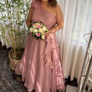 Mac Duggal One Shoulder Iridescent Ballgown